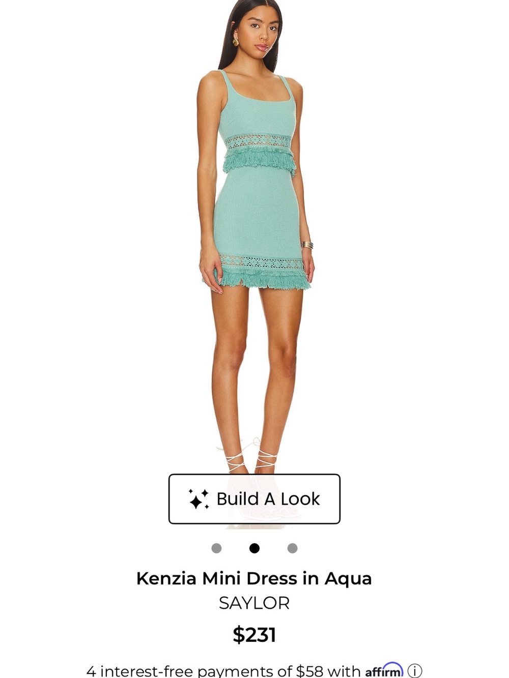 Kenzia SAYLOR Mini Dress in Aqua Green